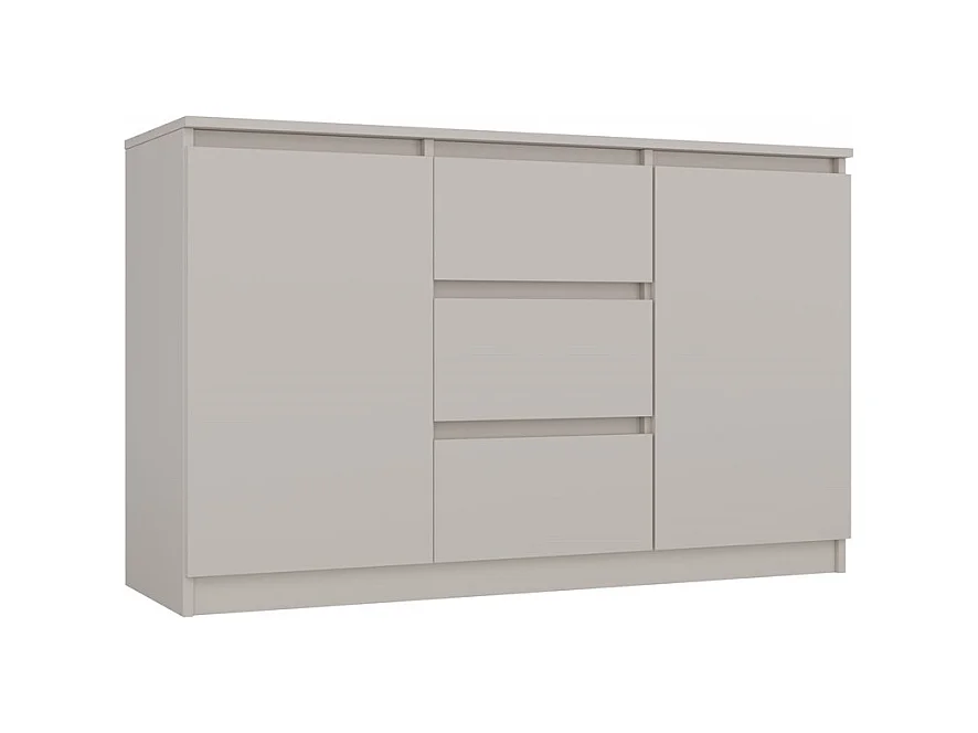 CAZAR - Commode 2 portes + 3 tiroirs - Dimensions : 75x120x40 - Buffet, rangement - Beige