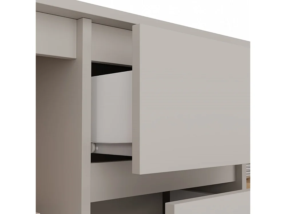 CAZAR - Cassettiera 2 ante + 3 cassetti - Dimensioni: 75x120x40 - Mobile contenitore - Cashmere