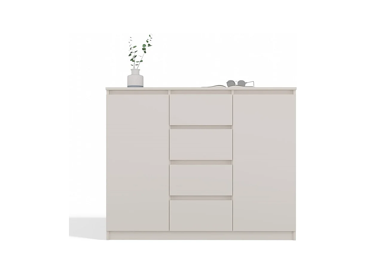 PARME - Cómoda de salón - 2 puertas + 4 cajones - 120x40x97 para salon o dormitorio - Beige