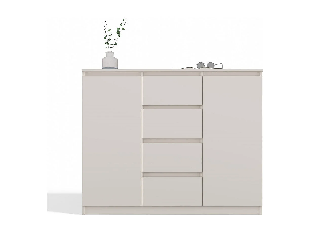 PARME - Cassettiera da soggiorno - 2 ante + 4 cassetti - 120x40x97 - Beige