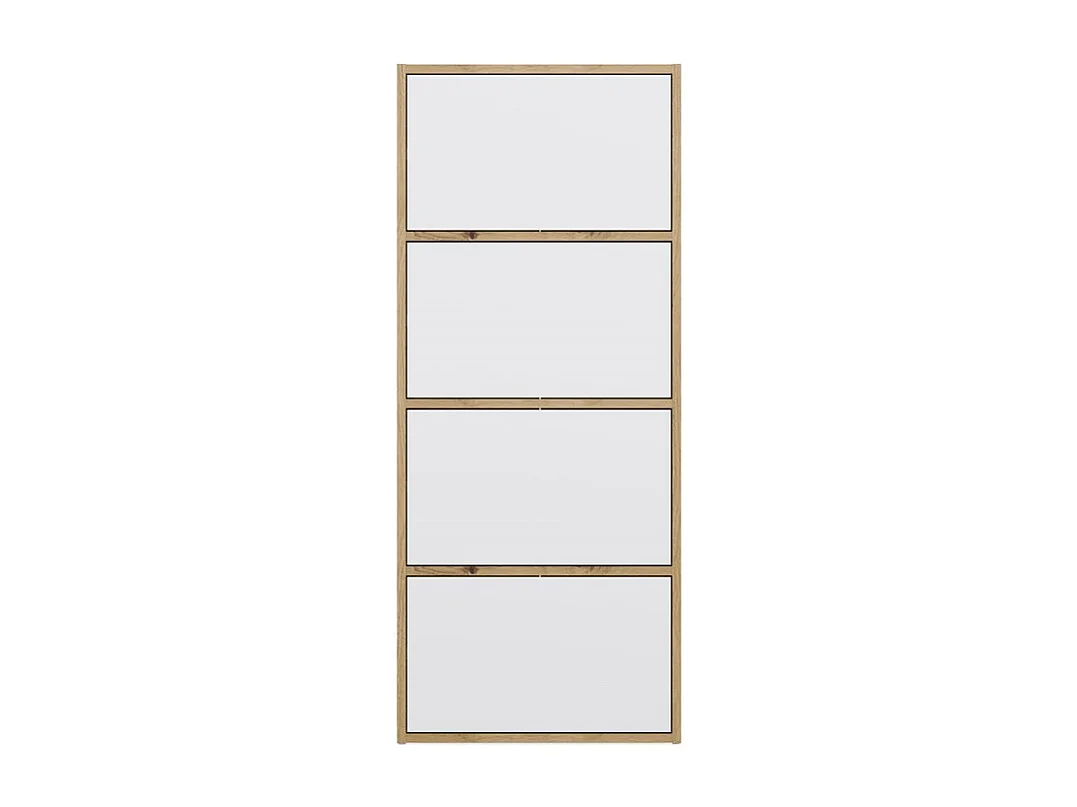 Komoda ALMA 4D | Dąb Artisan/Biel | 50x40x119 cm | 4 Półki