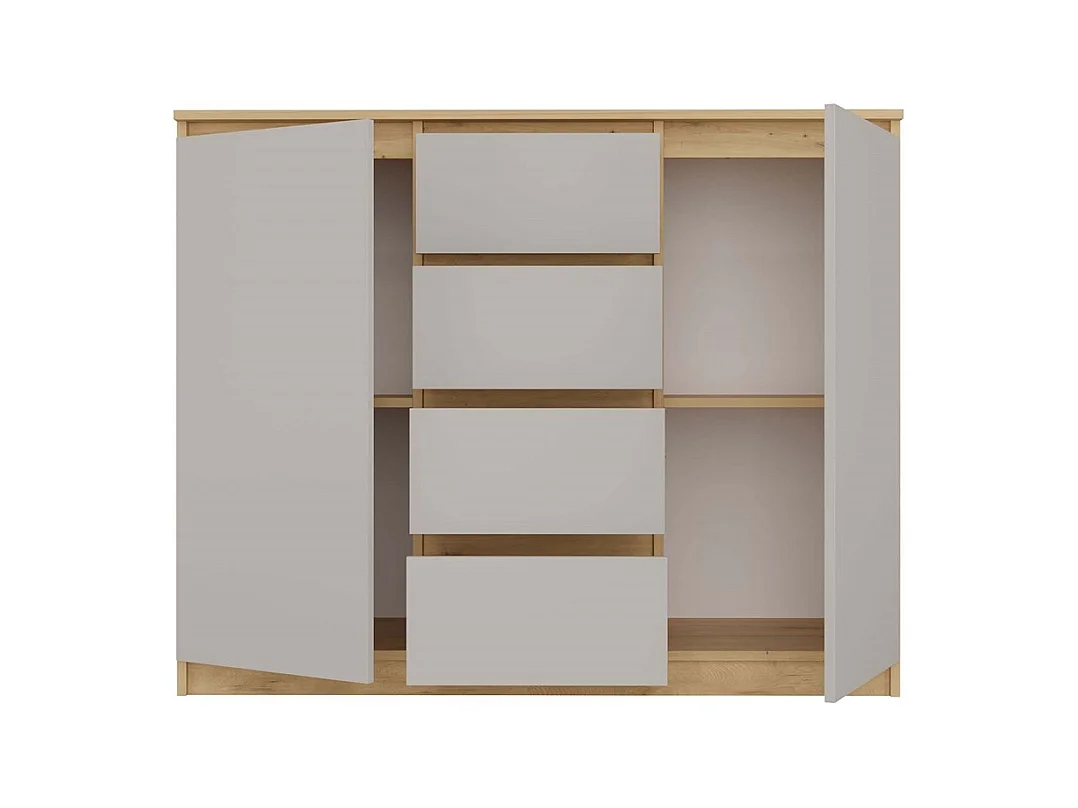 Komoda Malwa 2D4S | Dąb Artisan/ Kaszmir | 120x40x97 cm | 2 Drzwi, 4 Szuflady
