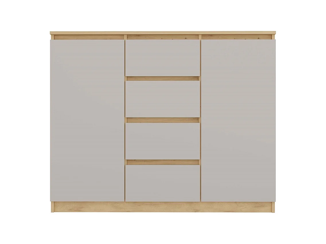 Komoda Malwa 2D4S | Dąb Artisan/ Kaszmir | 120x40x97 cm | 2 Drzwi, 4 Szuflady