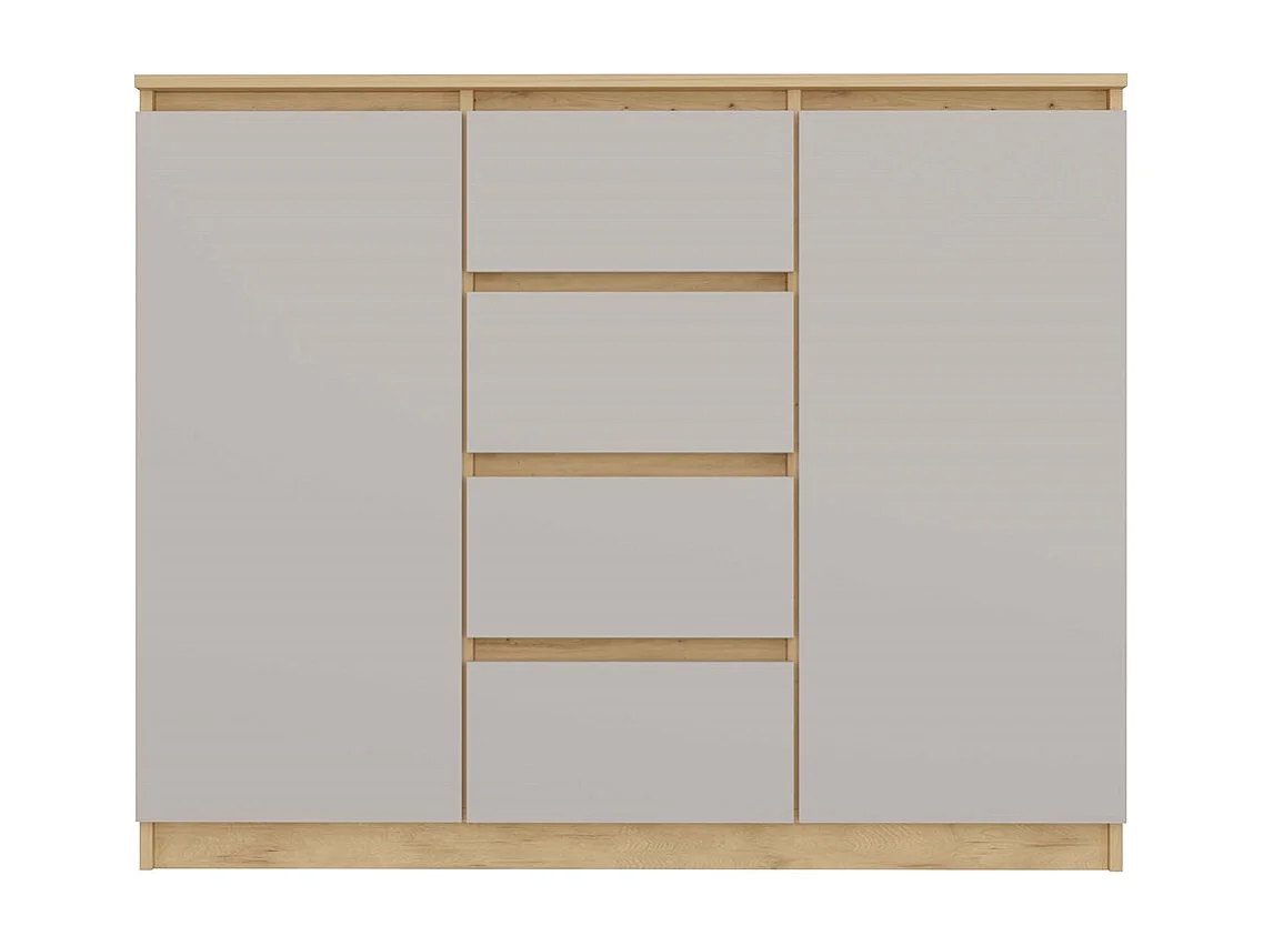 Komoda Malwa 2D4S | Dąb Artisan/ Kaszmir | 120x40x97 cm | 2 Drzwi, 4 Szuflady