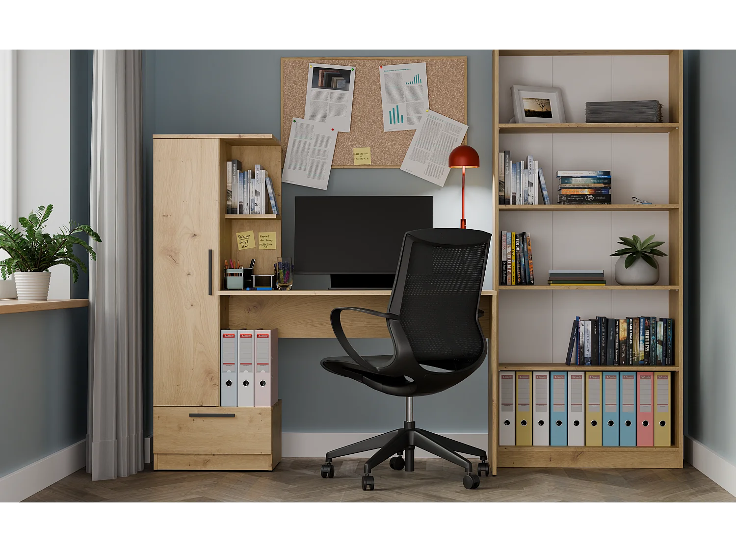 Biurko COSMO ARTISAN |Biurko + Regał| 143x50x140 cm | Nowoczesne Meble Biurowe