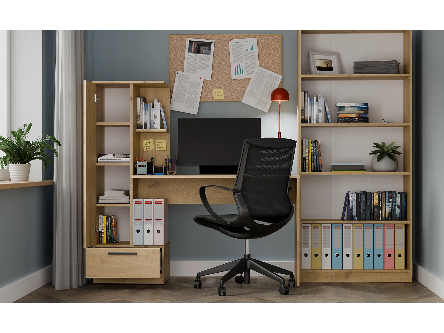 Biurko COSMO ARTISAN |Biurko + Regał| 143x50x140 cm | Nowoczesne Meble Biurowe