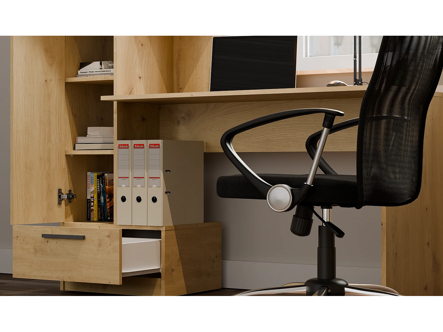 Biurko COSMO ARTISAN |Biurko + Regał| 143x50x140 cm | Nowoczesne Meble Biurowe