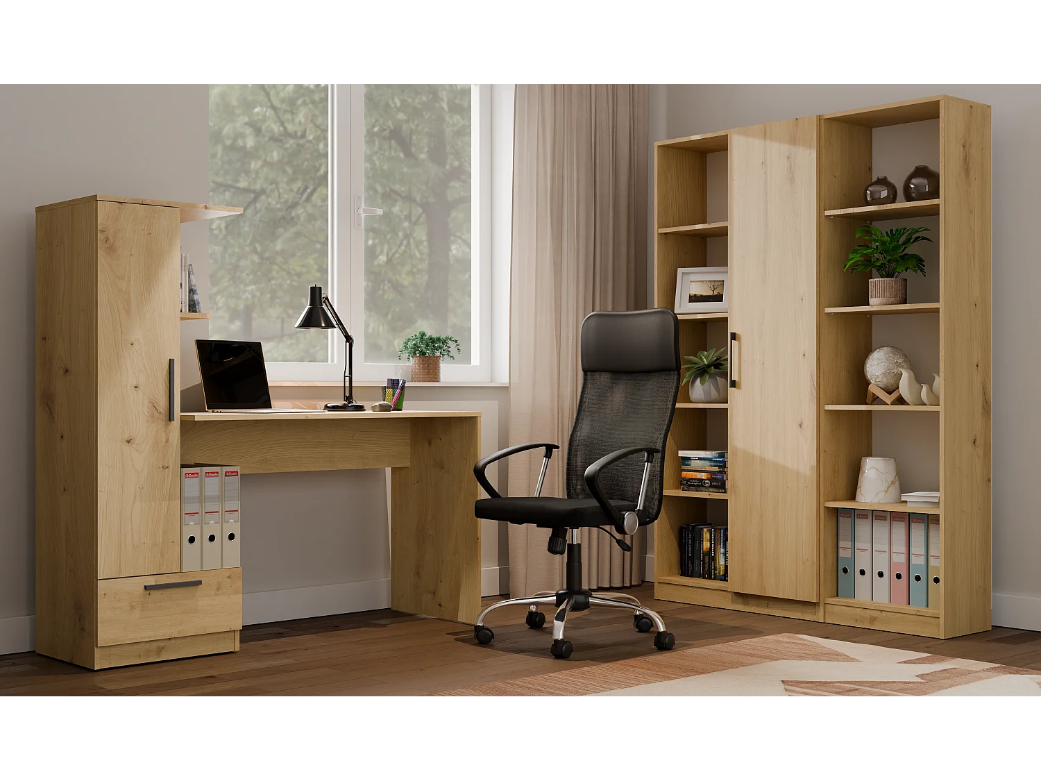 Biurko COSMO ARTISAN |Biurko + Regał| 143x50x140 cm | Nowoczesne Meble Biurowe