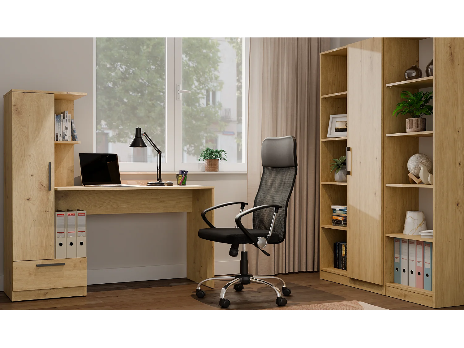 Biurko COSMO ARTISAN |Biurko + Regał| 143x50x140 cm | Nowoczesne Meble Biurowe