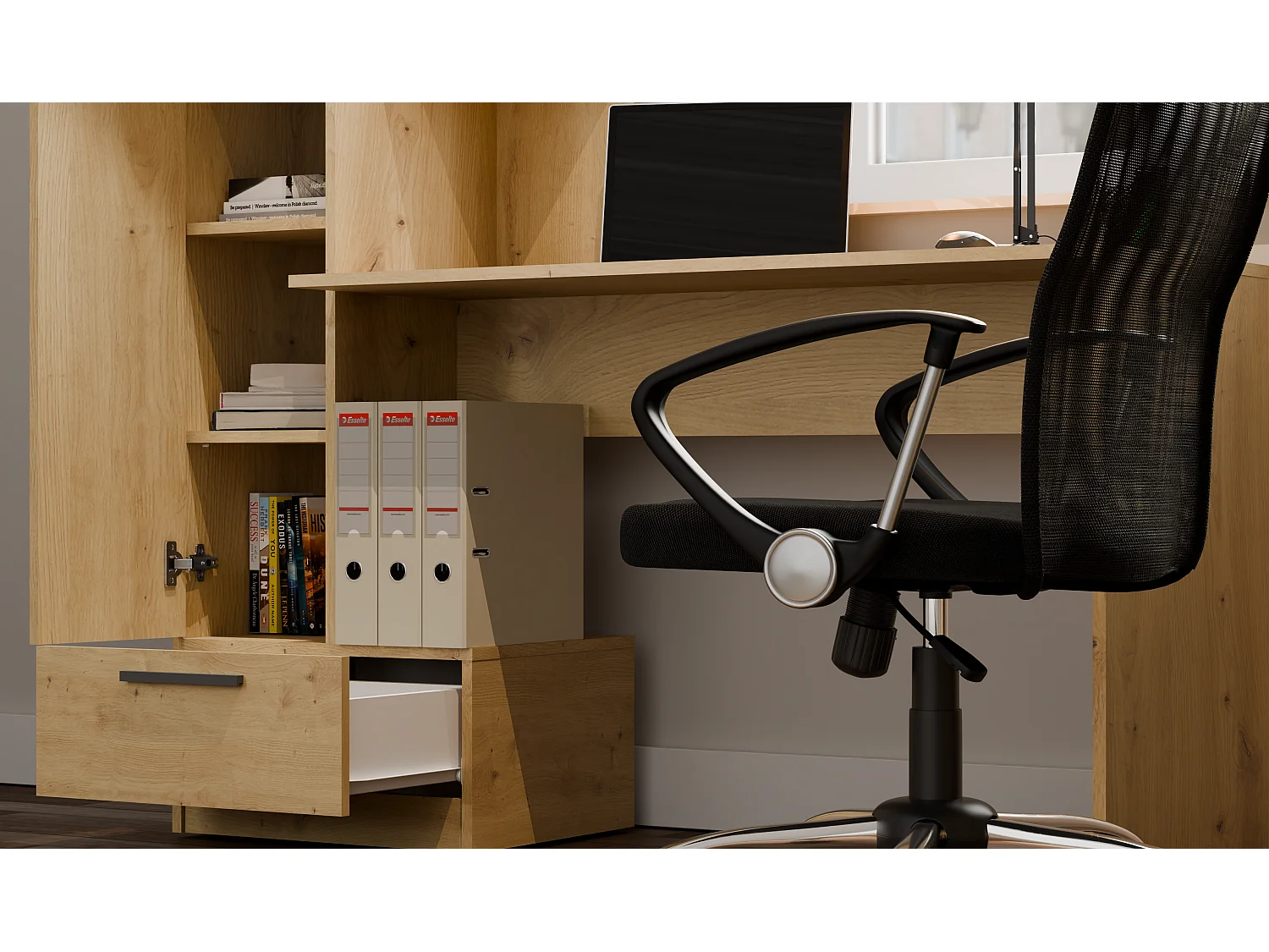 Biurko COSMO ARTISAN |Biurko + Regał| 143x50x140 cm | Nowoczesne Meble Biurowe