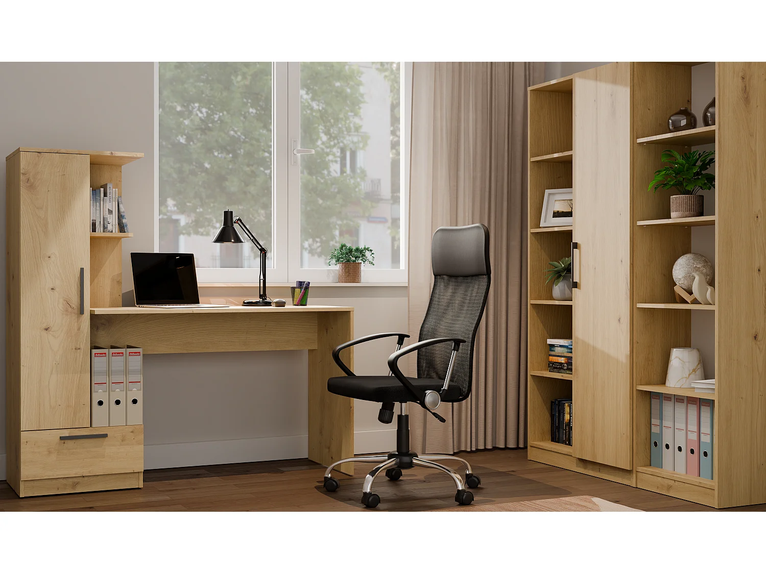 Biurko COSMO ARTISAN |Biurko + Regał| 143x50x140 cm | Nowoczesne Meble Biurowe