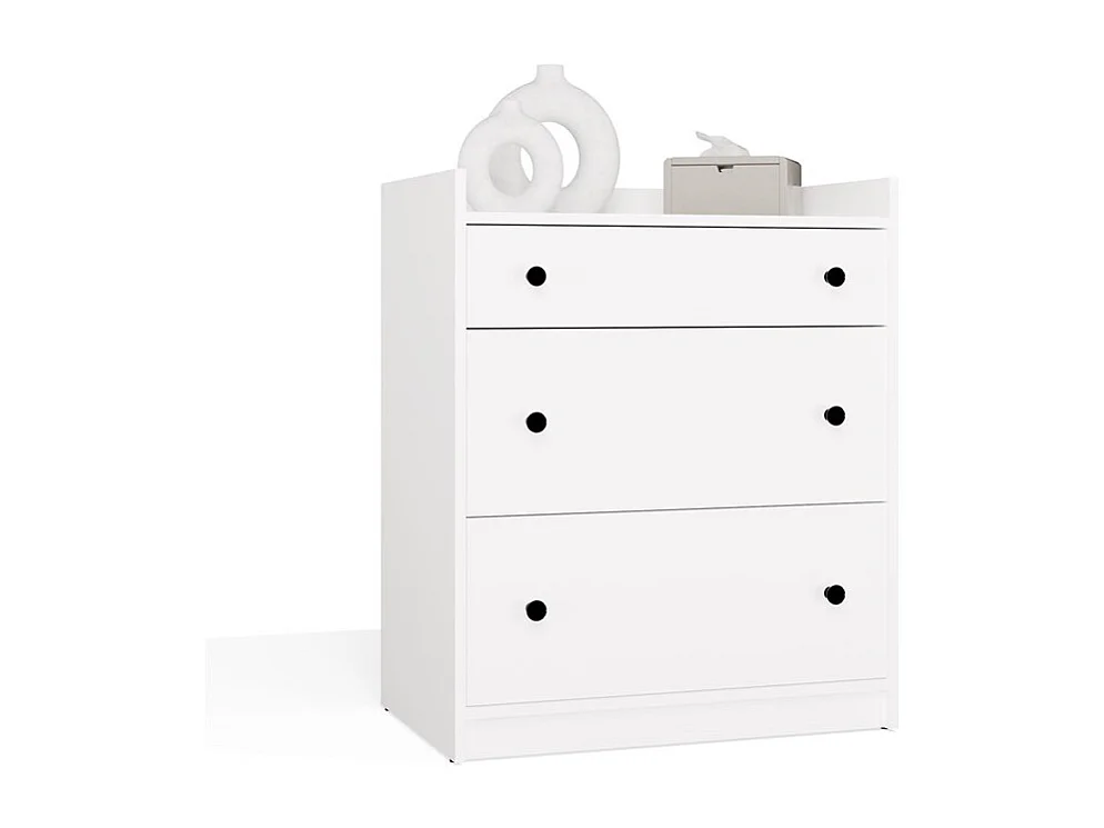 HOUSTON - Cassettiera - 3 cassetti per soggiorno, ingresso o camera bambini, colore bianco