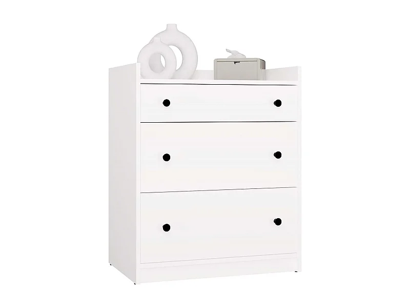 HOUSTON - Cassettiera - 3 cassetti per soggiorno, ingresso o camera bambini, colore bianco