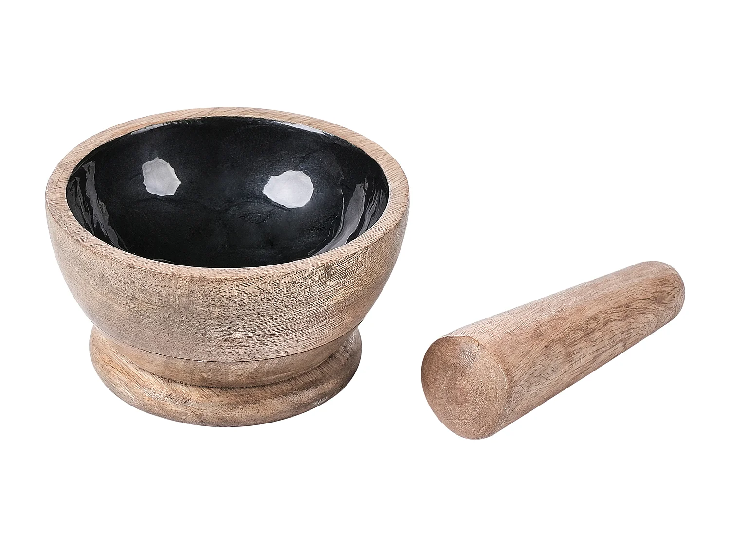 Mortier et pilon QENA Bois de manguier Marron/noir