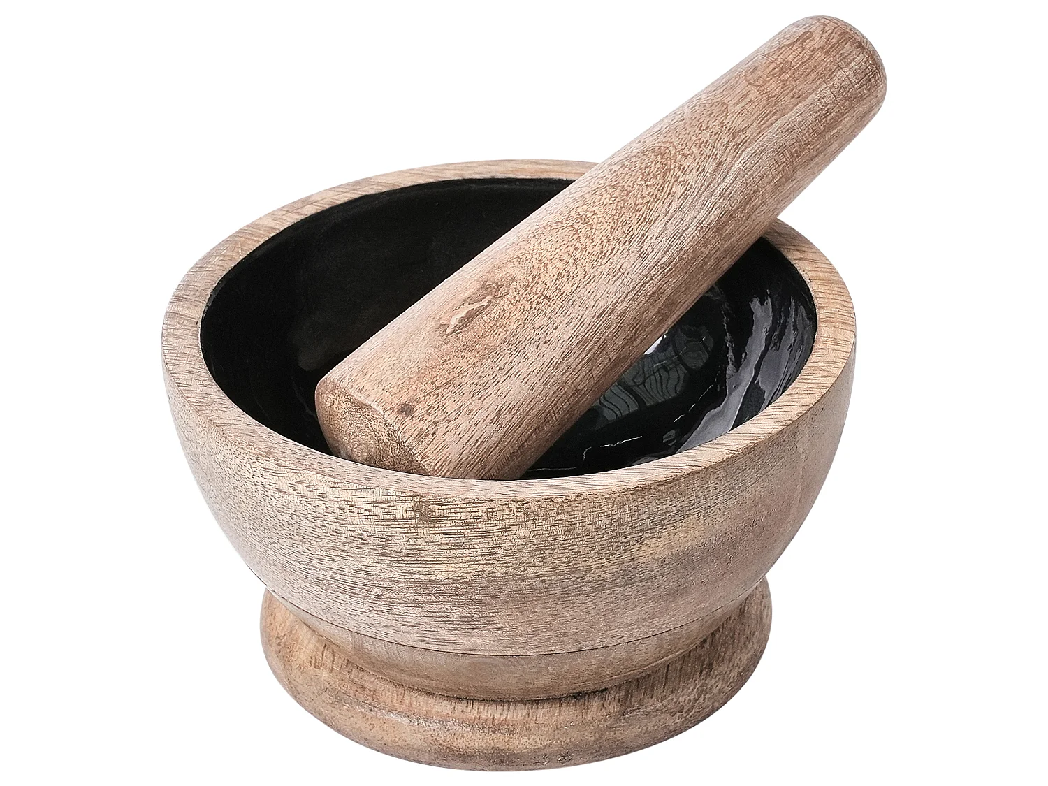 Mortier et pilon QENA Bois de manguier Marron/noir