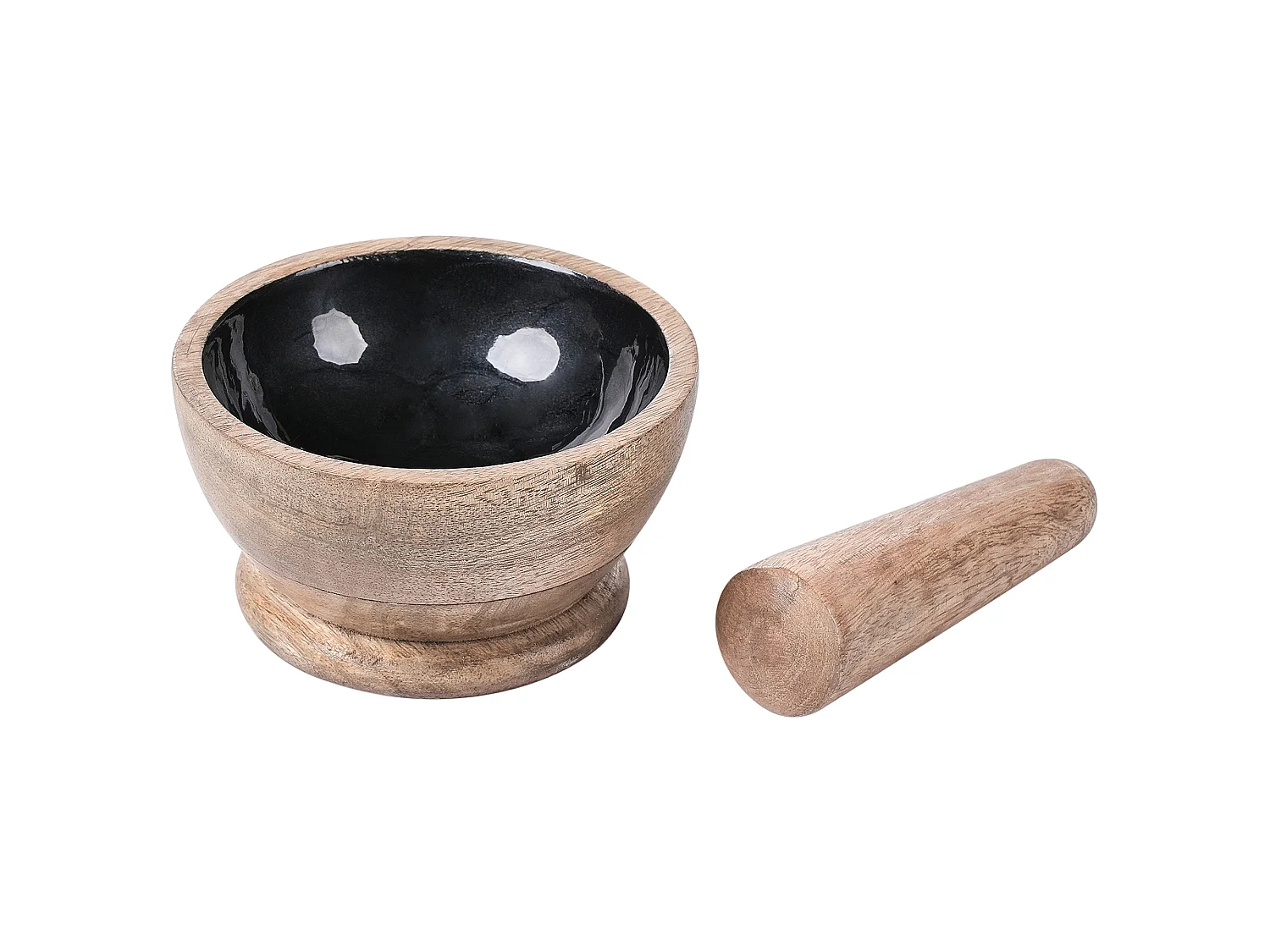 Mortier et pilon QENA Bois de manguier Marron/noir