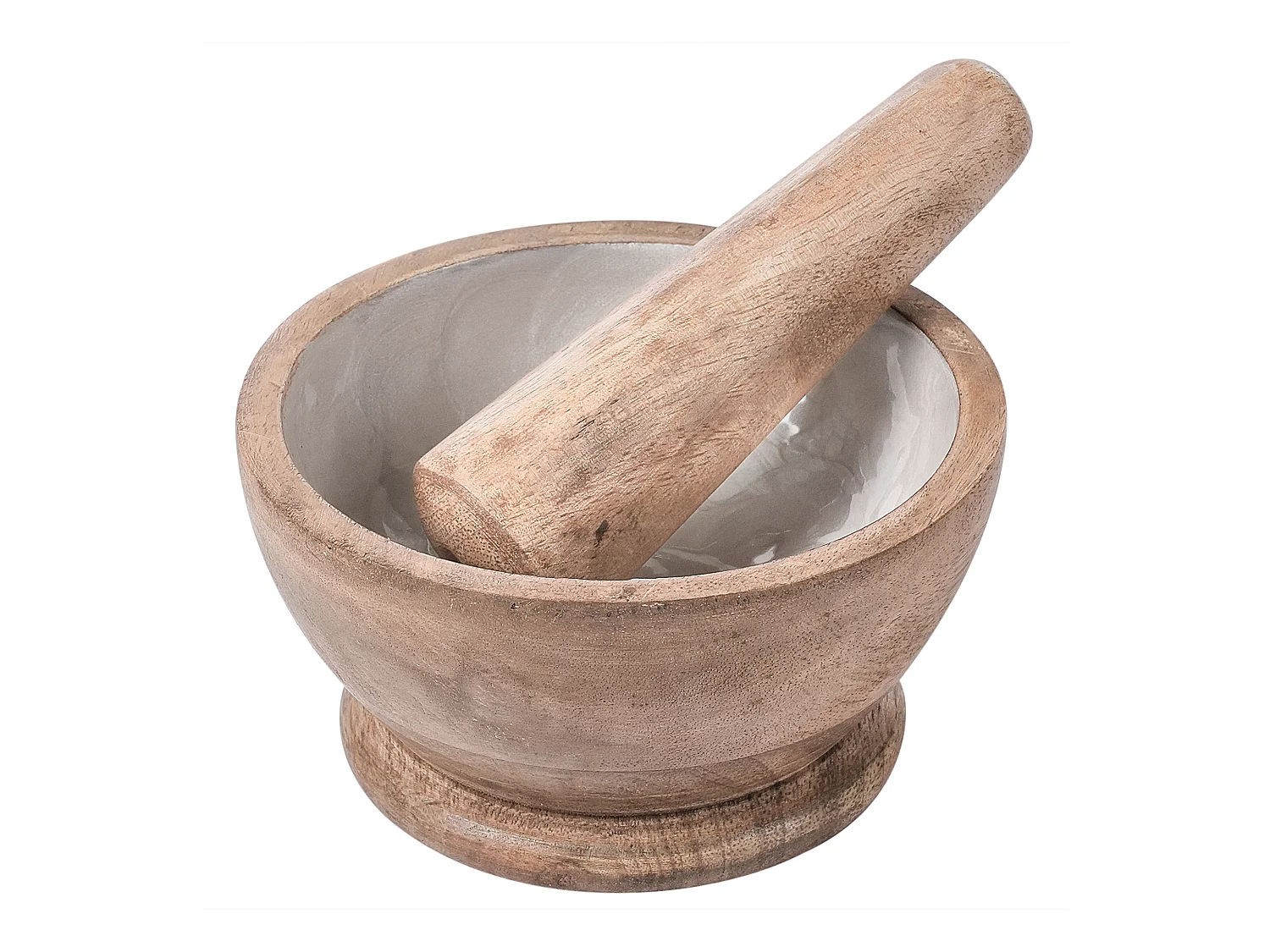 Mortier et pilon QENA Bois de manguier Marron/blanc