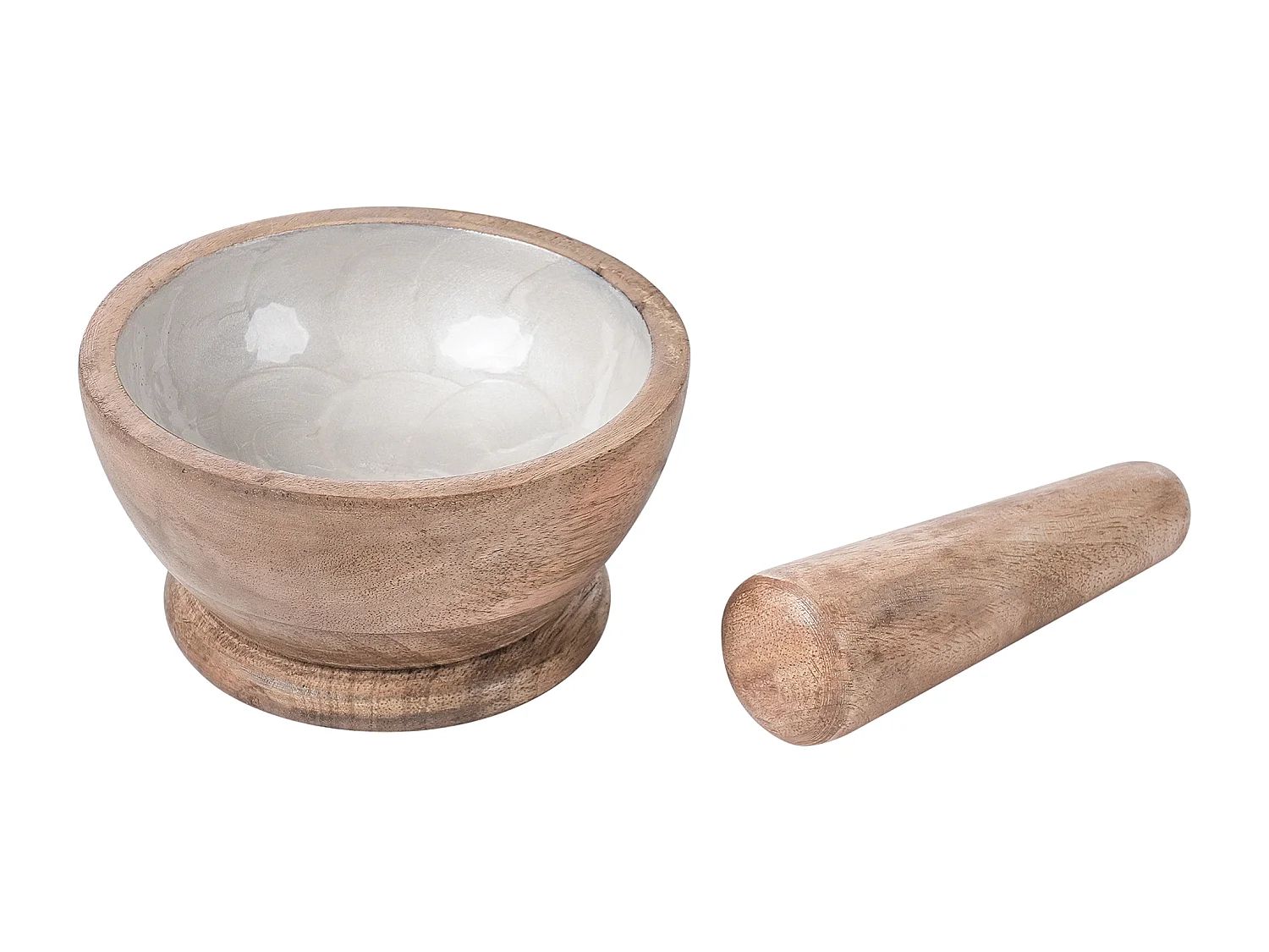 Mortier et pilon QENA Bois de manguier Marron/blanc