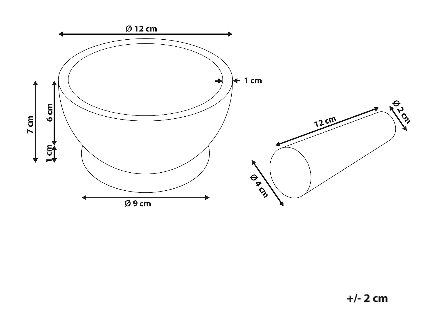 Mortier et pilon QENA Bois de manguier Marron/blanc