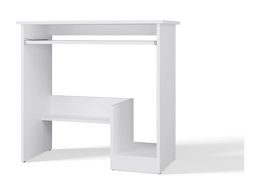 ROSA - Scrivania con Ripiano per Tastiera, Bianco Opaco
