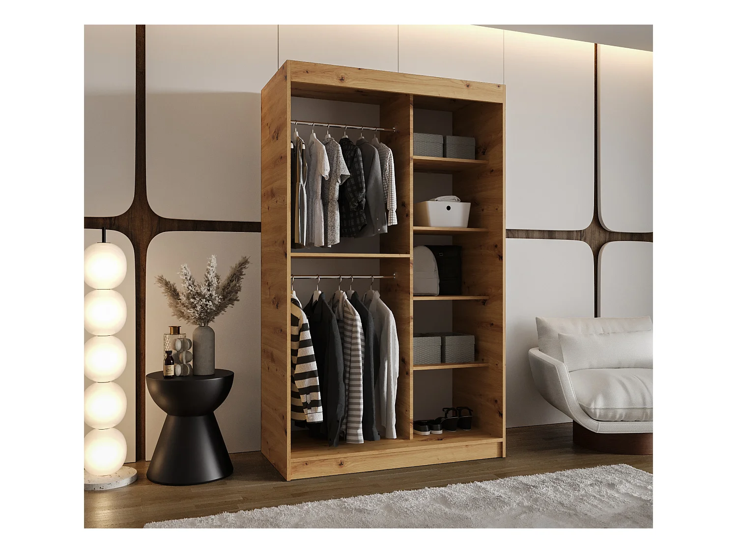 SCHWEBETÜRENSCHRANK MOKA 200/120/62 2-Türig (Artisan)