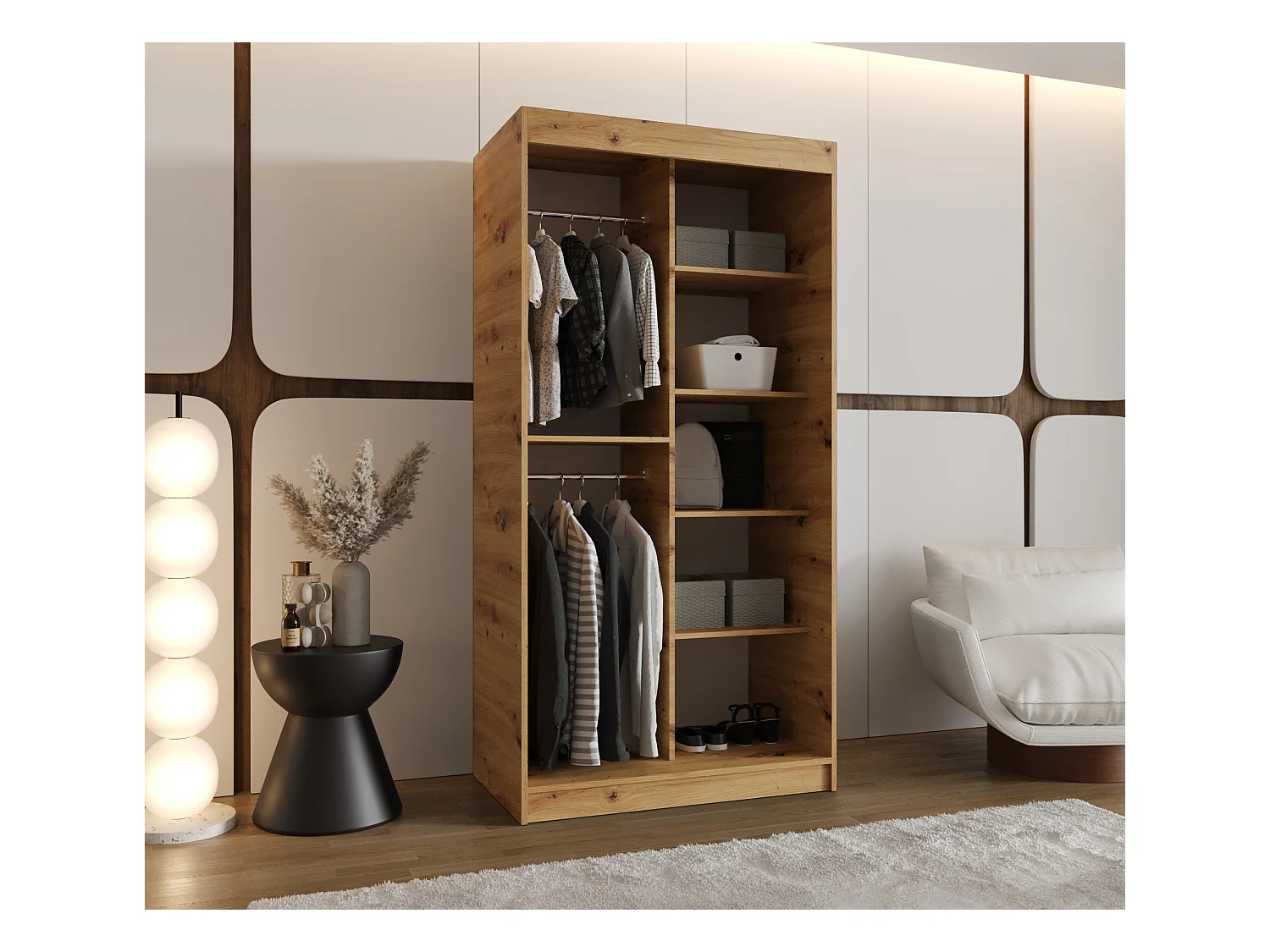 Armoire Milo À Portes Coulissantes 200/100/62 2 portes (Artisan)