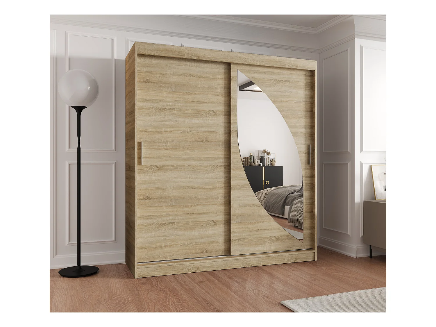 SCHWEBETÜRENSCHRANK MILO 200/180/62 2-Türig (Sonoma)