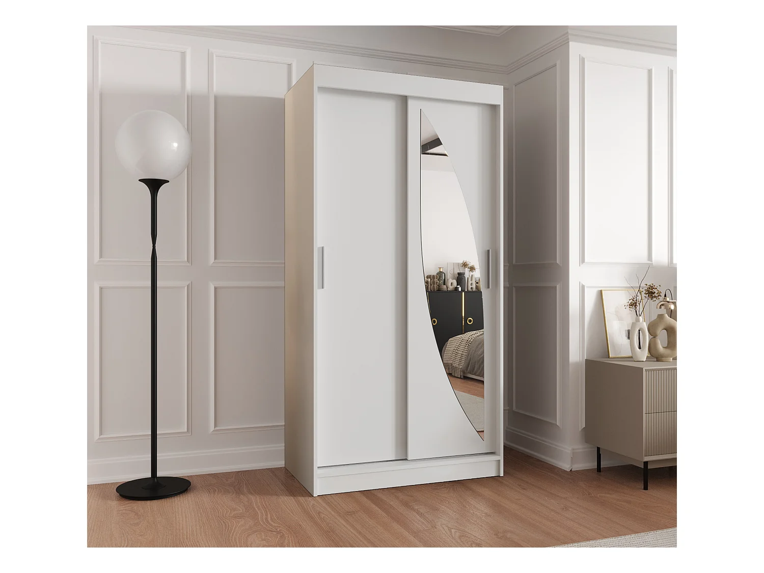 Armoire Milo À Portes Coulissantes 200/100/62 2 portes (Blanc)