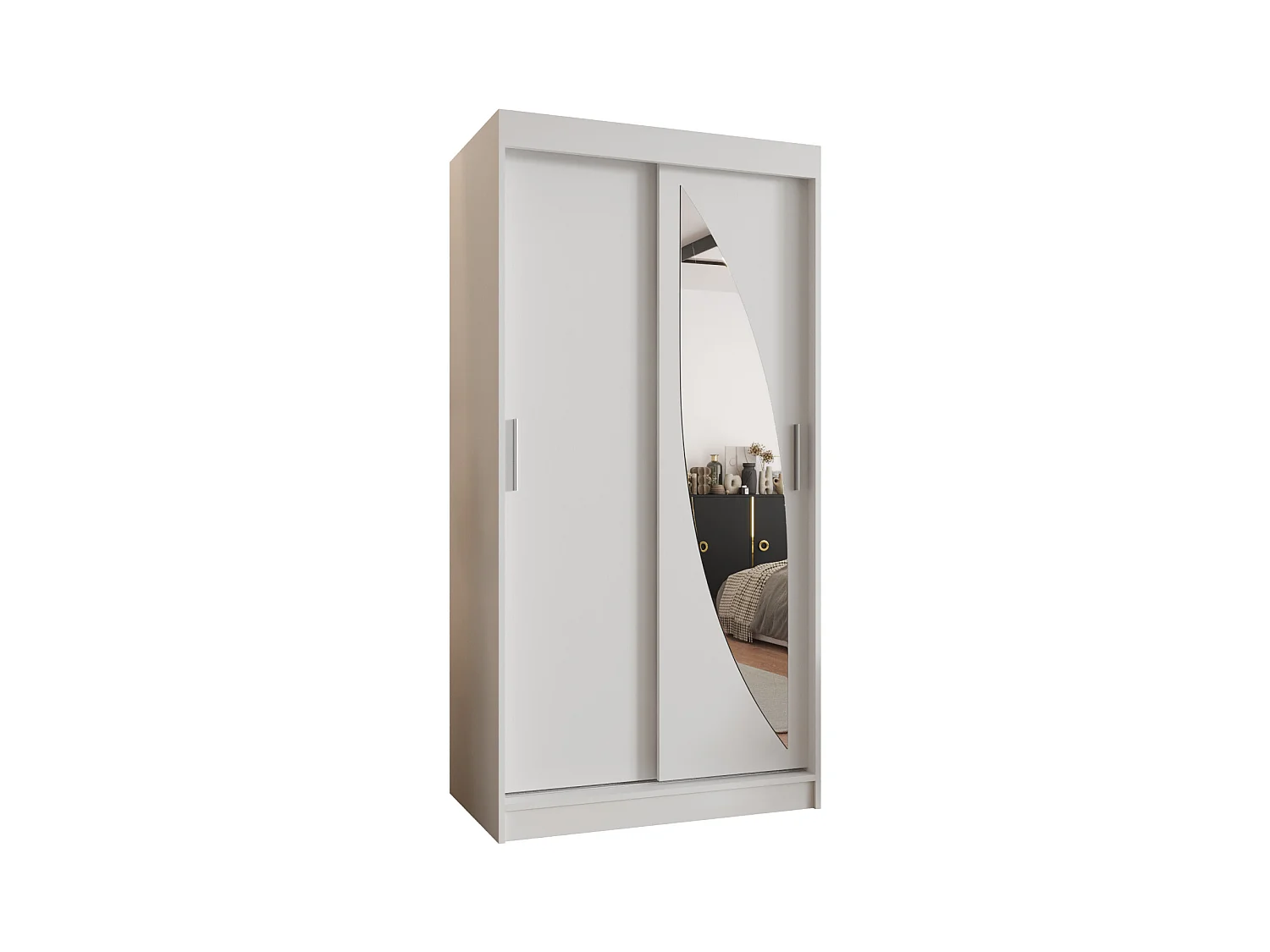 Armoire Milo À Portes Coulissantes 200/100/62 2 portes (Blanc)