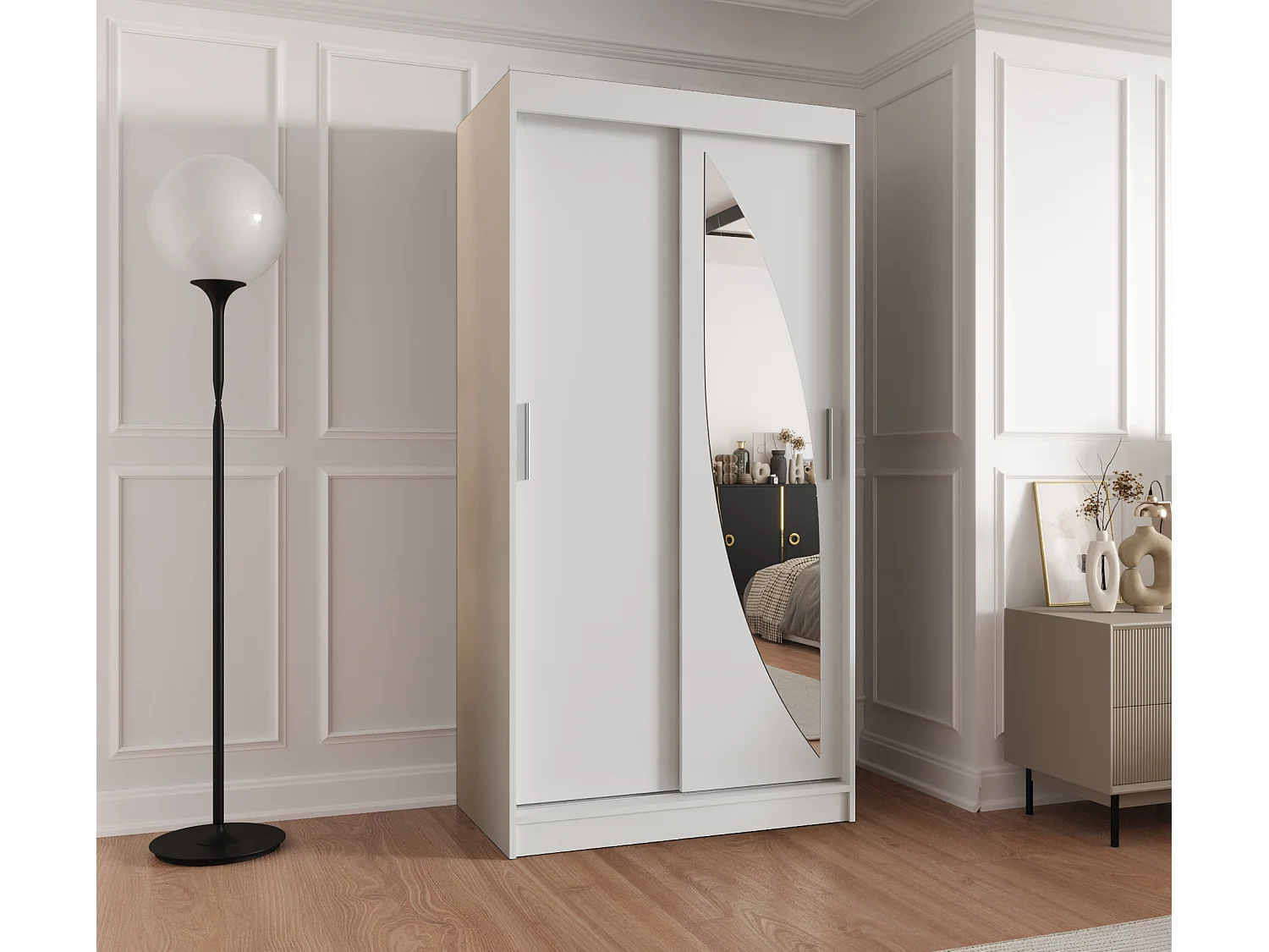 Armoire Milo À Portes Coulissantes 200/100/62 2 portes (Blanc)