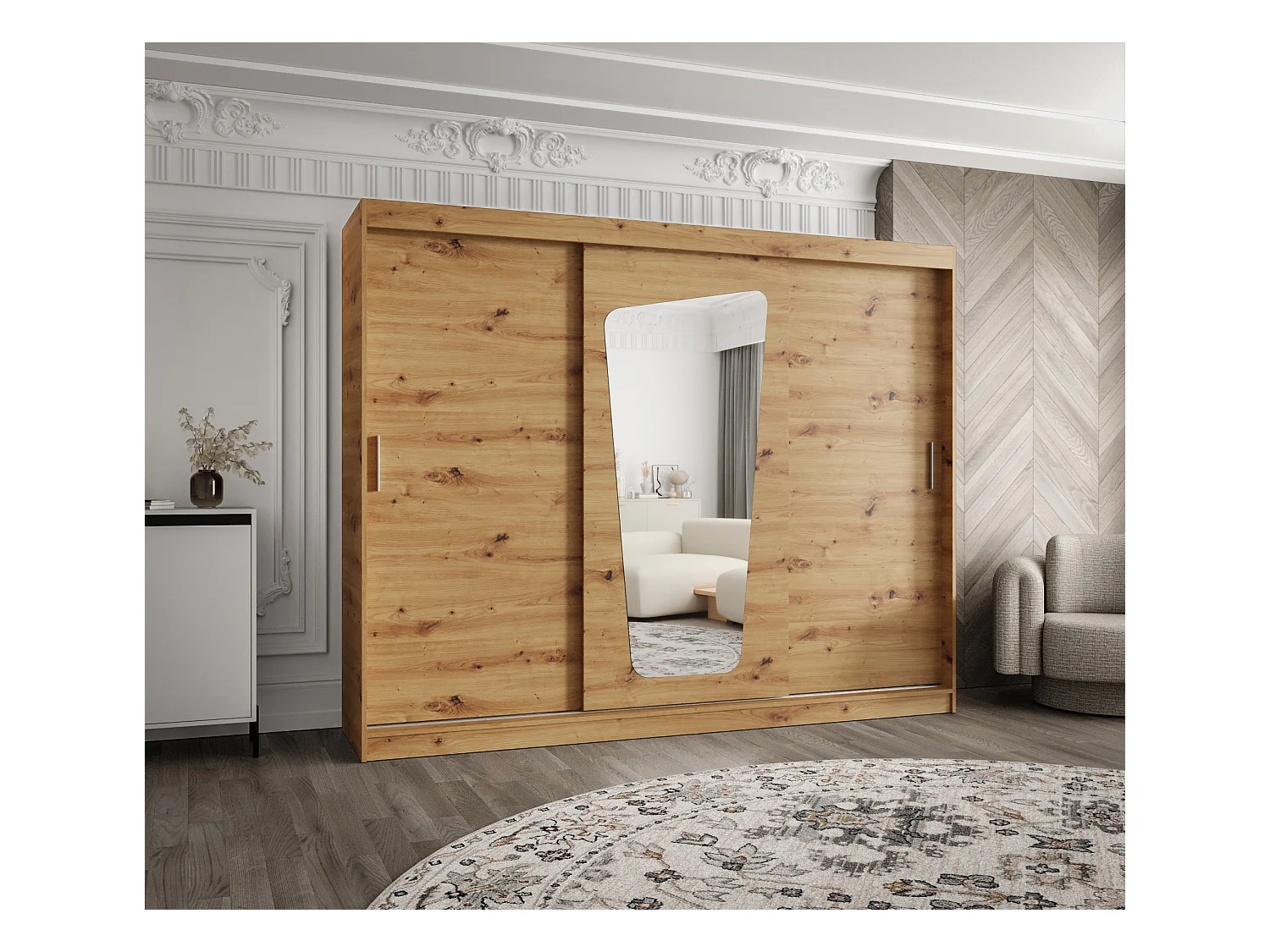 SCHWEBETÜRENSCHRANK MOKA 200/250/62 3-Türig (Artisan)