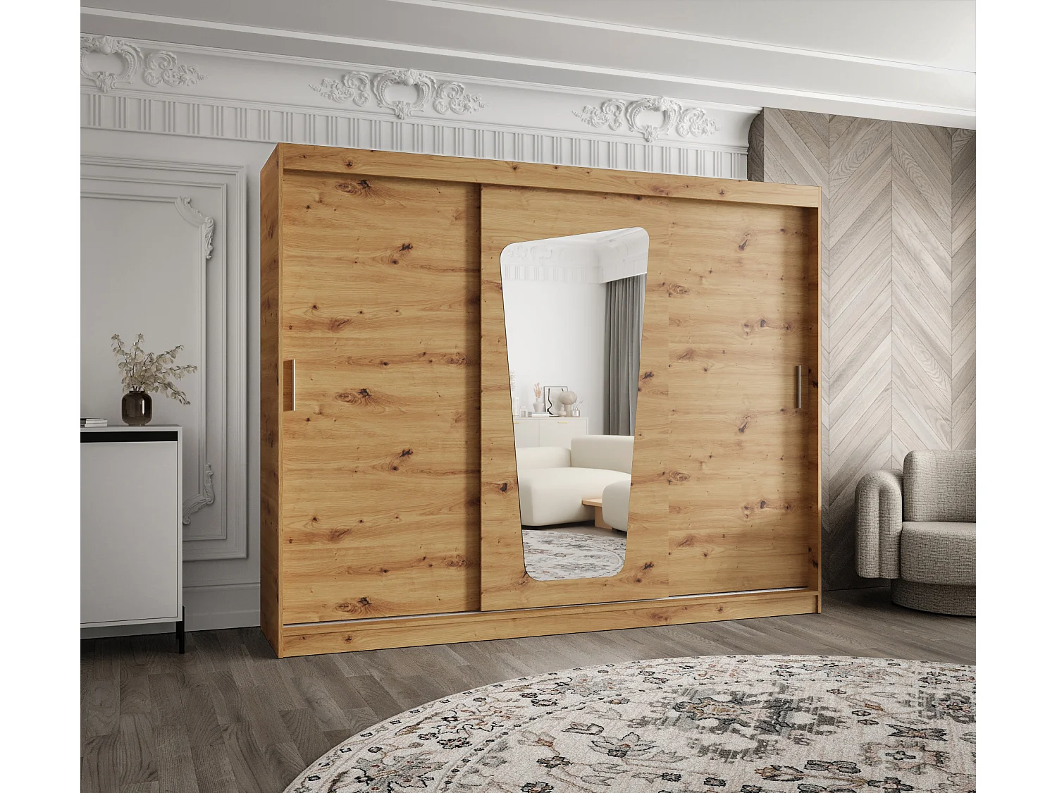 Armoire Moka À Portes Coulissantes 200/250/62 3 portes (Artisan)