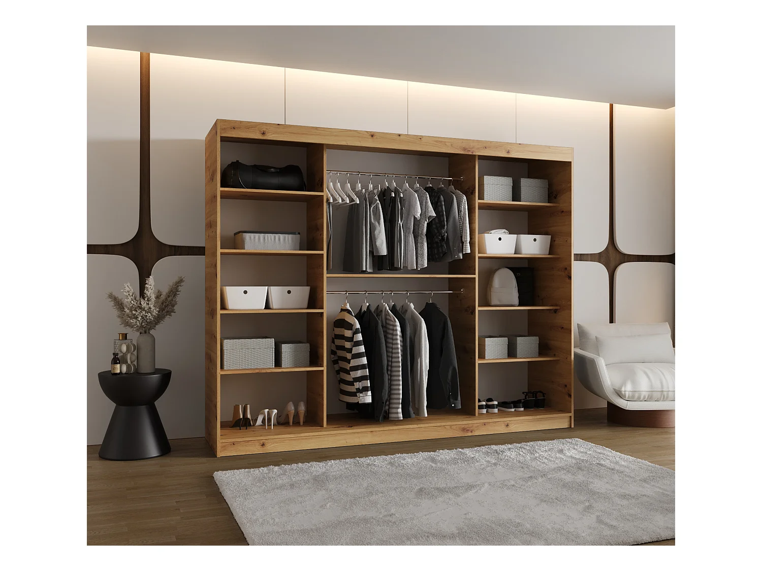 Armoire Rossa À Portes Coulissantes 200/250/62 3 portes (Artisan)