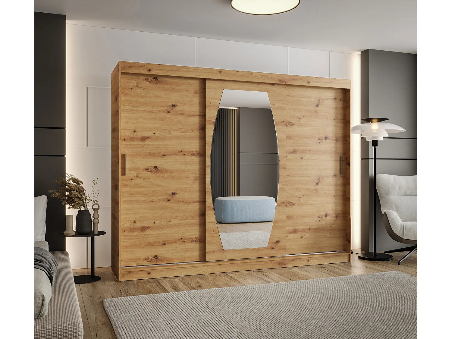 ROSSA kledingkast met schuifdeuren 200/250/62 3 deuren (artisan)