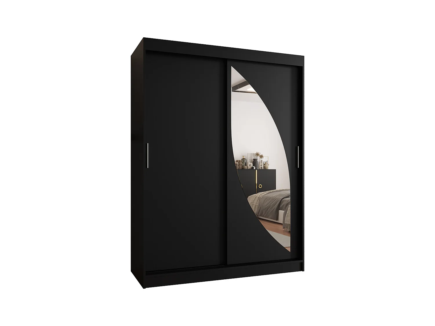 Armoire Milo À Portes Coulissantes 200/150/62 2 portes (Noir)