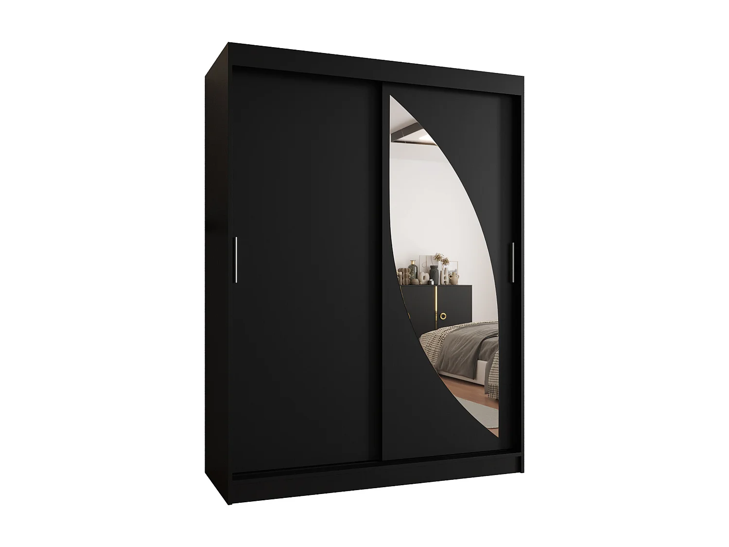 MILO kledingkast met schuifdeuren 200/150/62 2 deuren (zwart)