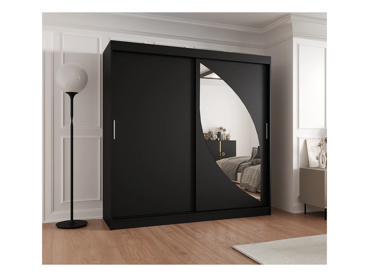 Armoire Milo À Portes Coulissantes 200/200/62 2 portes (Noir)