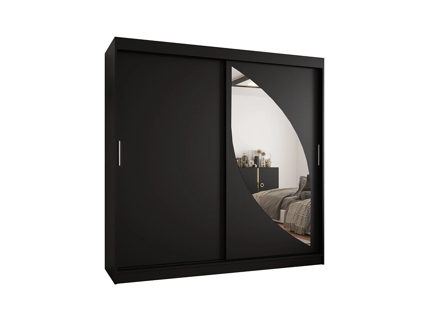 Armoire Milo À Portes Coulissantes 200/200/62 2 portes (Noir)