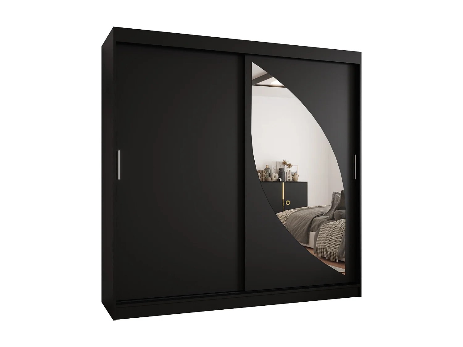 MILO kledingkast met schuifdeuren 200/200/62 2 deuren (zwart)