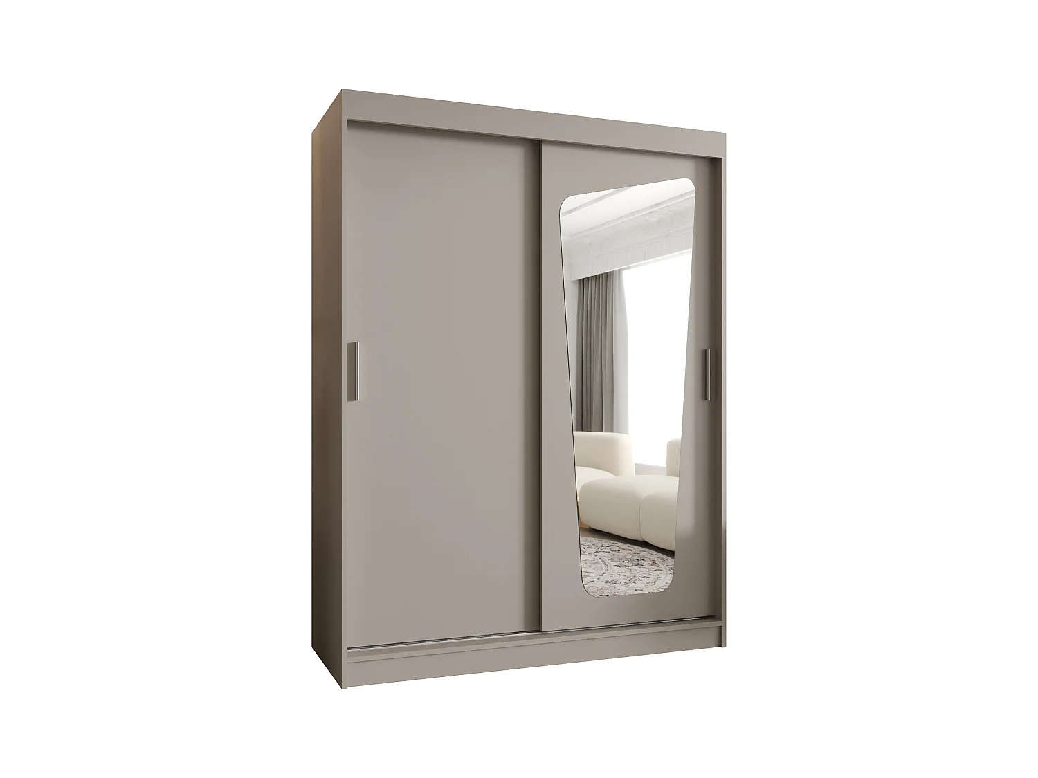 Armoire Moka À Portes Coulissantes 200/150/62 2 portes (Cachemire)