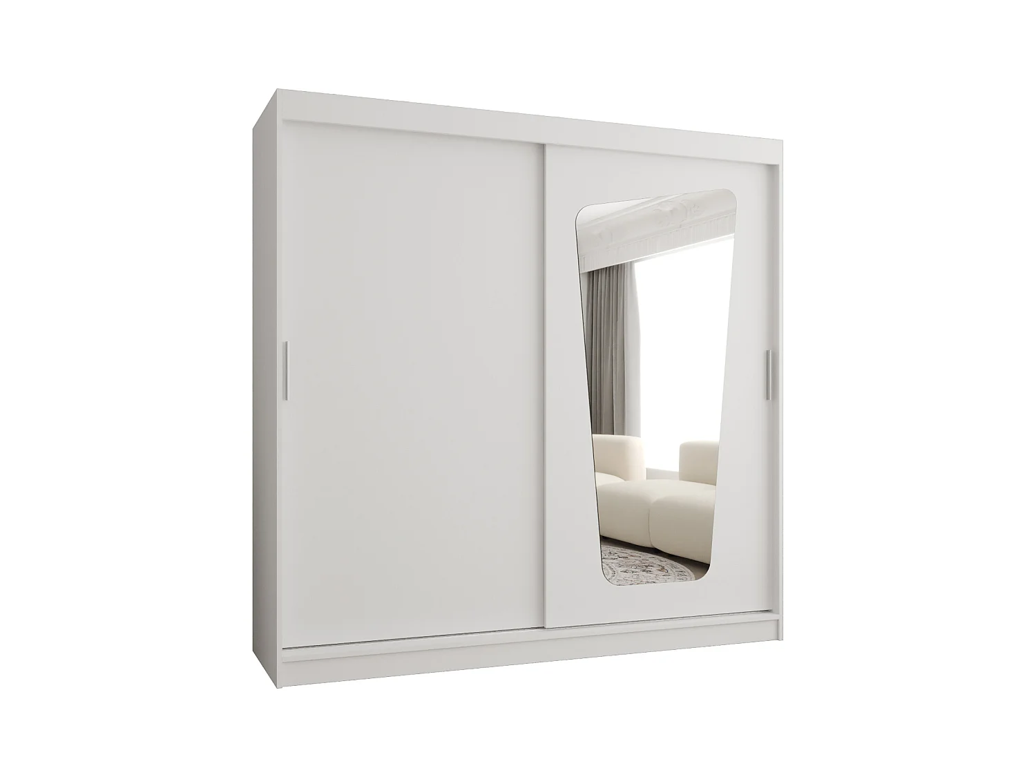 Armoire Moka À Portes Coulissantes 200/200/62 2 portes (Blanc)