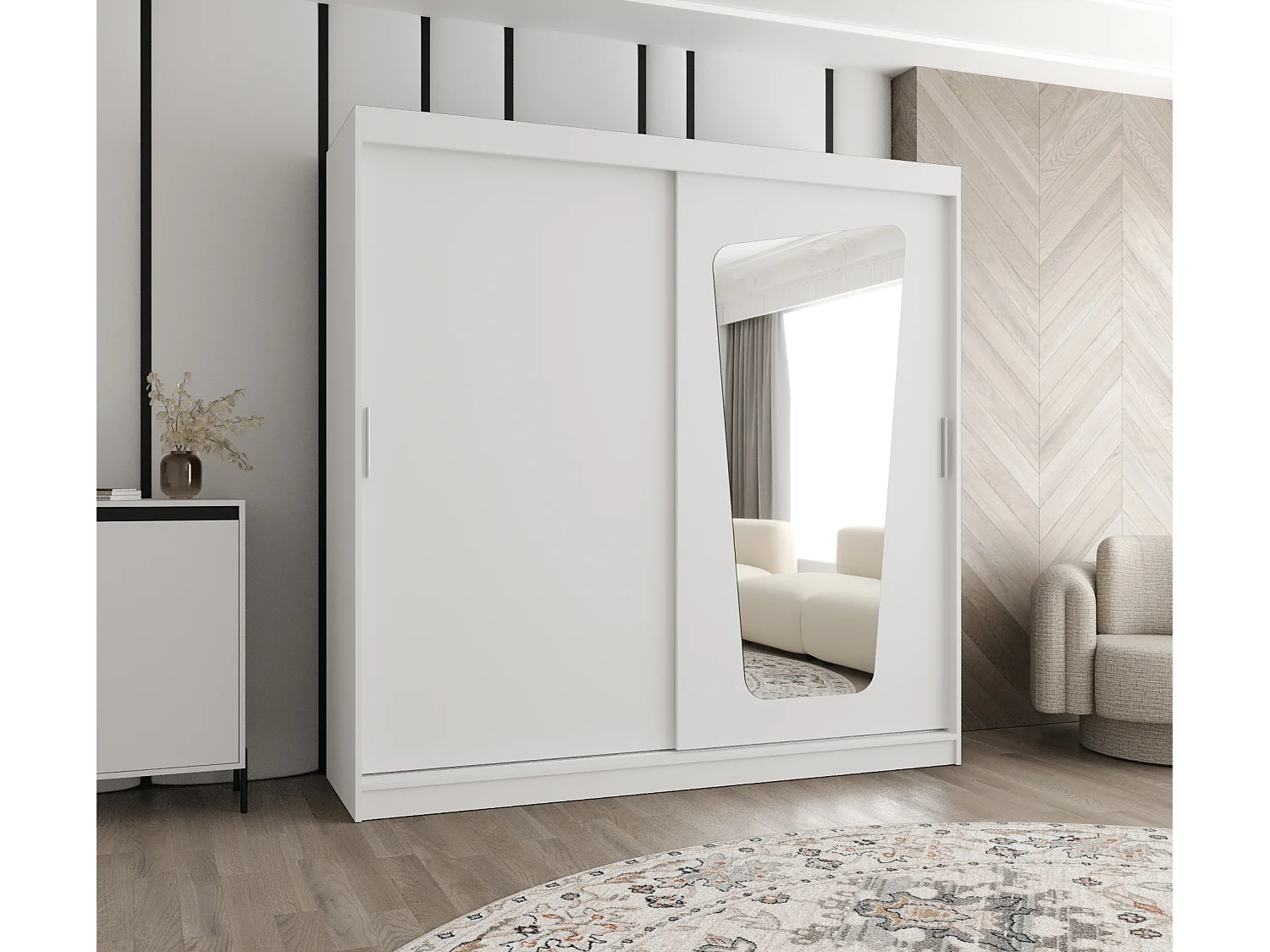 Armario MOKA de puertas correderas 200/200/62 2 puertas (blanco)