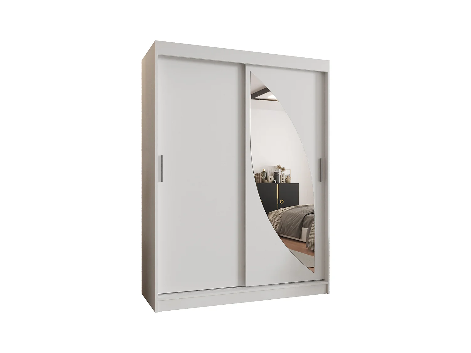 Armario MILO de puertas correderas 200/150/62 2 puertas (blanco)