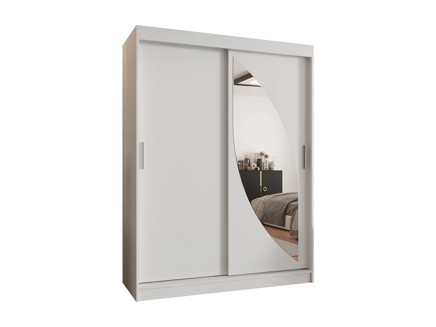 Armoire Milo À Portes Coulissantes 200/150/62 2 portes (Blanc)