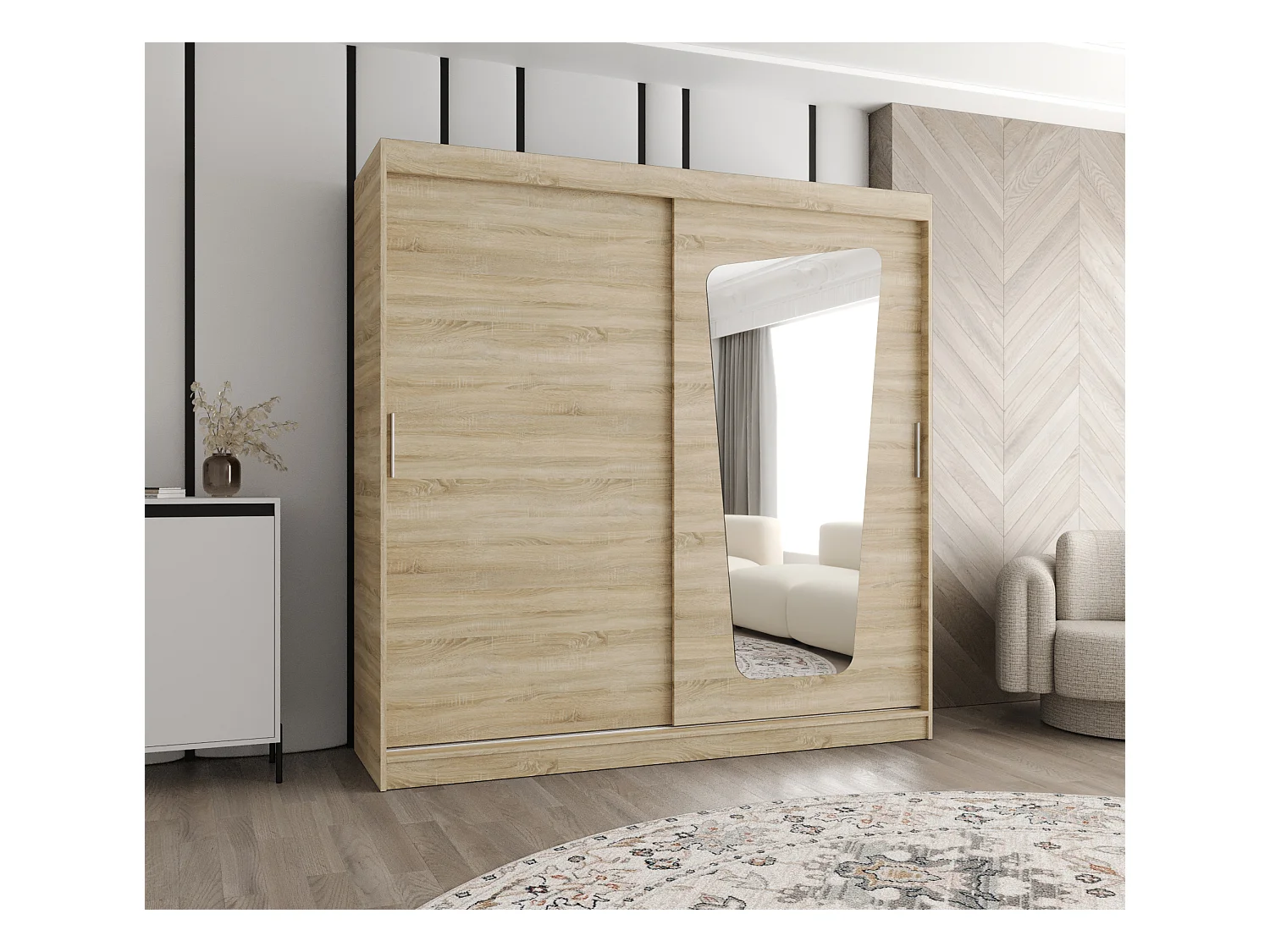 Armoire Moka À Portes Coulissantes 200/200/62 2 portes (Sonoma)