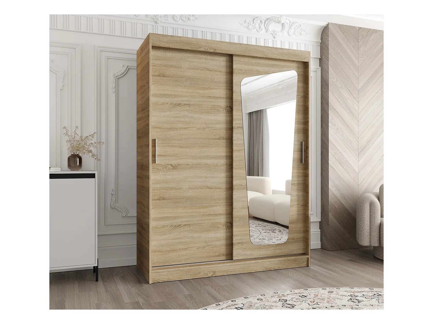 Armoire Moka À Portes Coulissantes 200/150/62 2 portes (Sonoma)