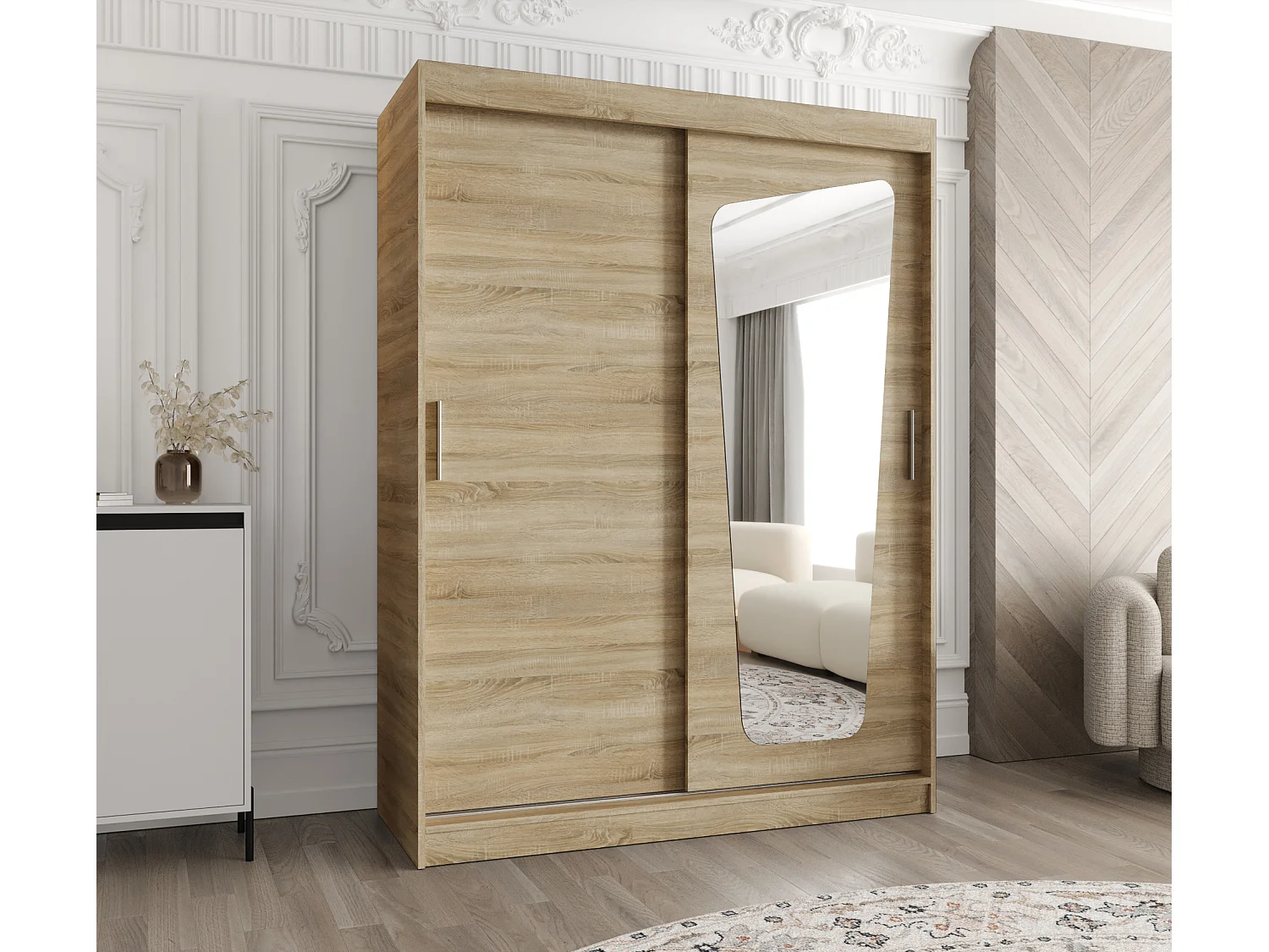 Armoire Moka À Portes Coulissantes 200/150/62 2 portes (Sonoma)