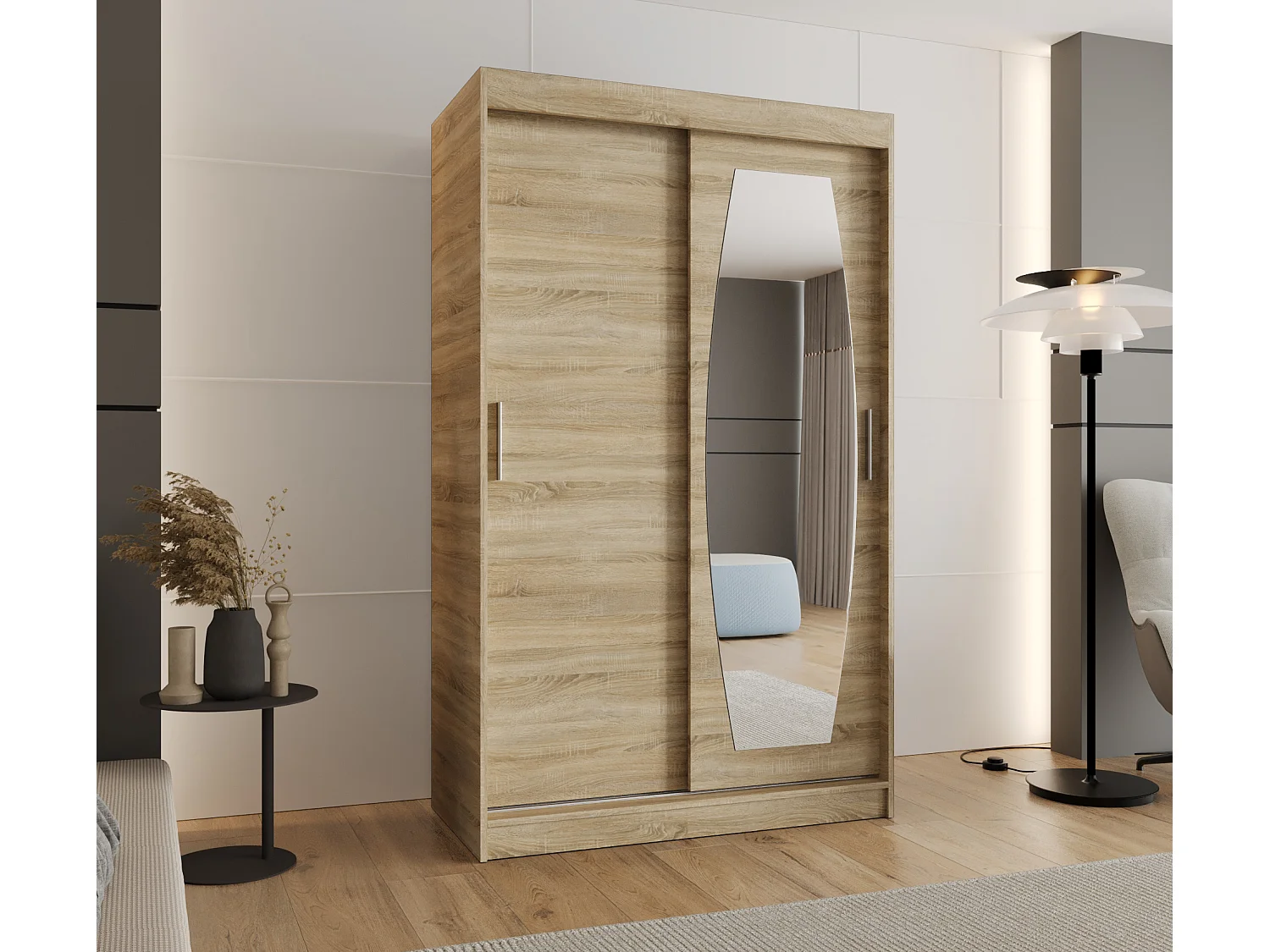 ROSSA kledingkast met schuifdeuren 200/120/62 2 deuren (sonoma)