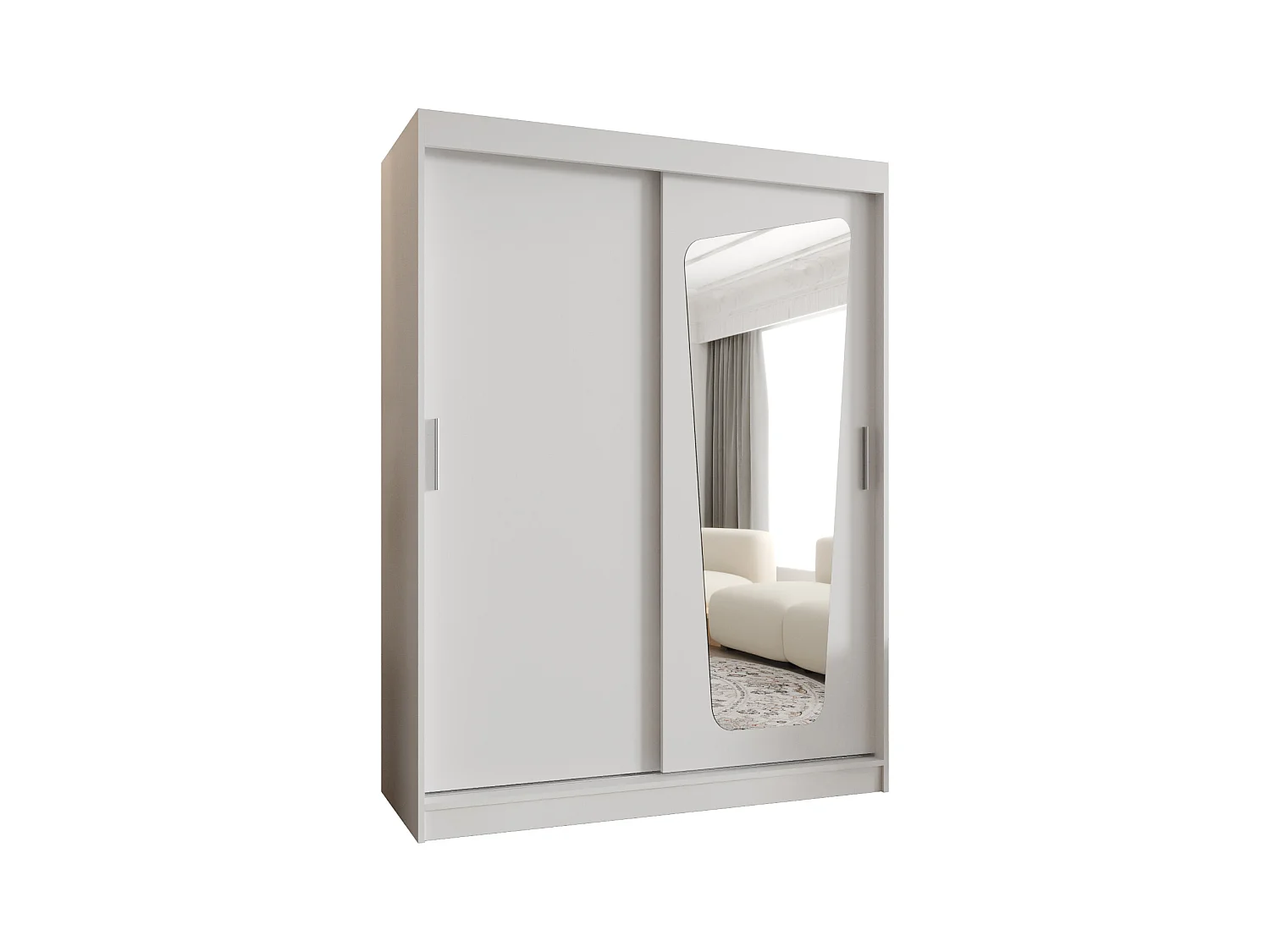 Armoire Moka À Portes Coulissantes 200/150/62 2 portes (Blanc)