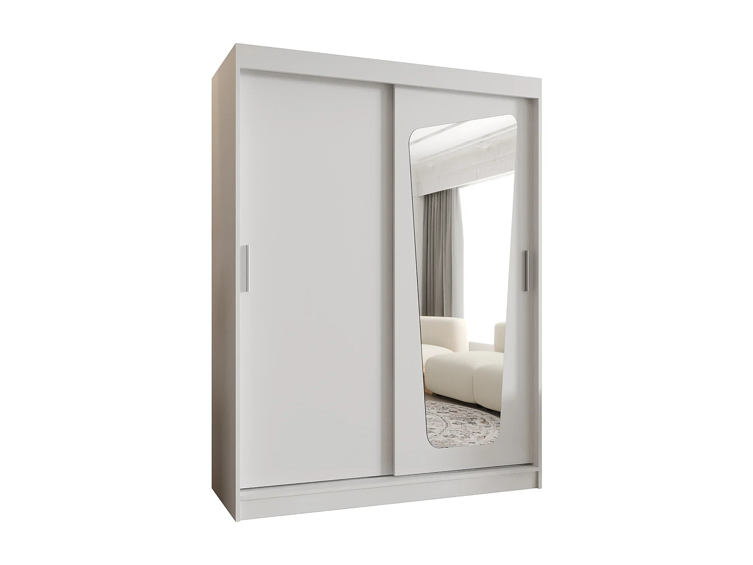 Armoire Moka À Portes Coulissantes 200/150/62 2 portes (Blanc)